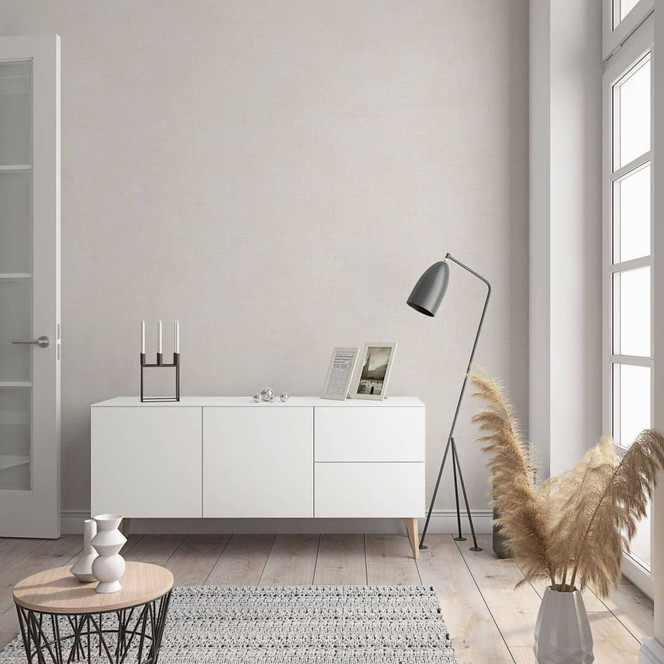 Vliestapete in moderner, feiner Struktur grau Uni