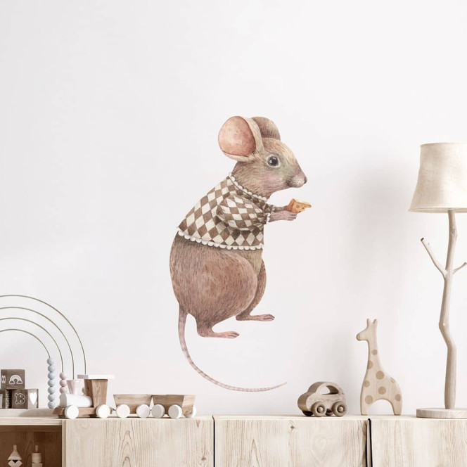 Wandtattoo Maus - Glück mit Käse - Kikki Belle