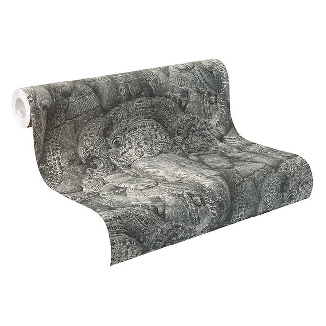 Rasch Vliestapete Crispy Paper grau, schwarz