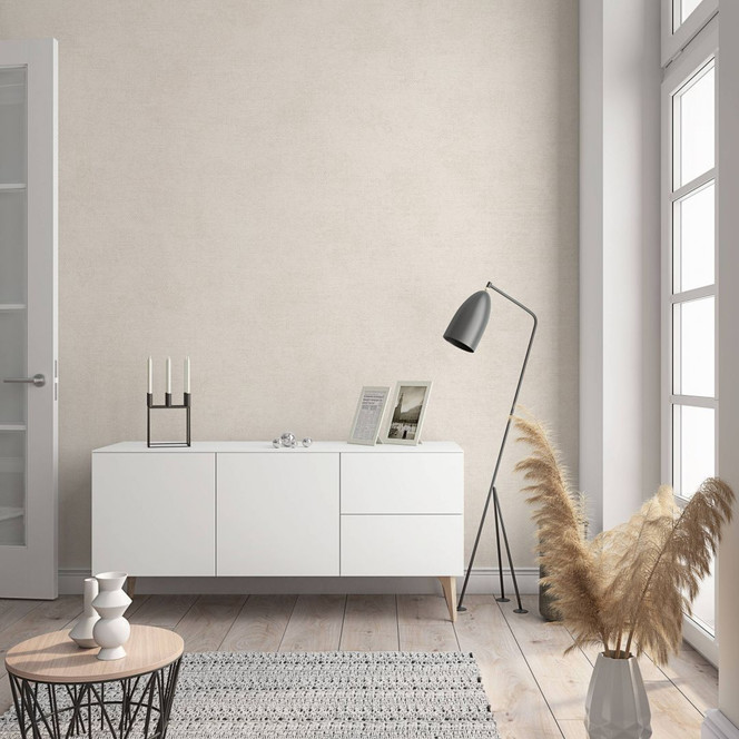 Vliestapete in moderner, feiner Struktur beige Uni