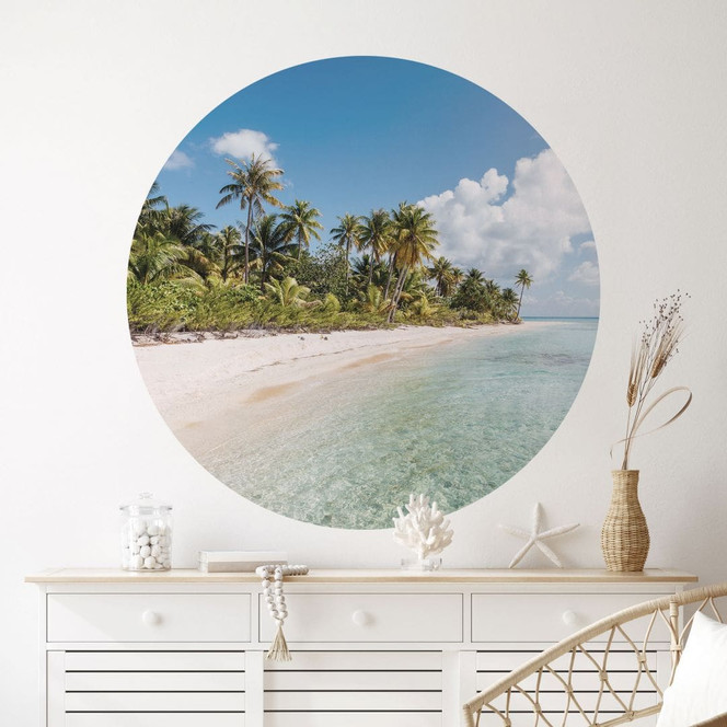 Wandtattoo Palmenstrand in der Südsee - Colombo - Rund