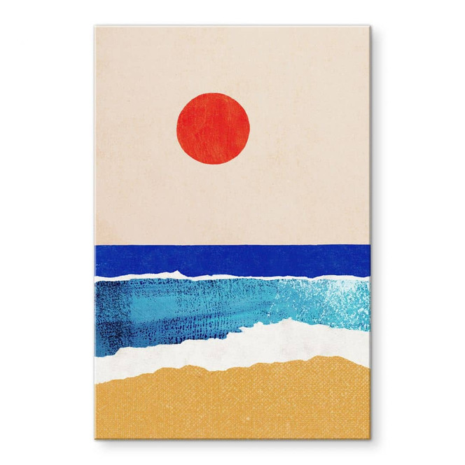 Acrylglasbild Ruhiger Strand bei Sonnenuntergang - Rivers