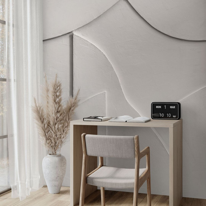 Fototapete Abstrakte Strukturen in sanftem Beige - Böhmer