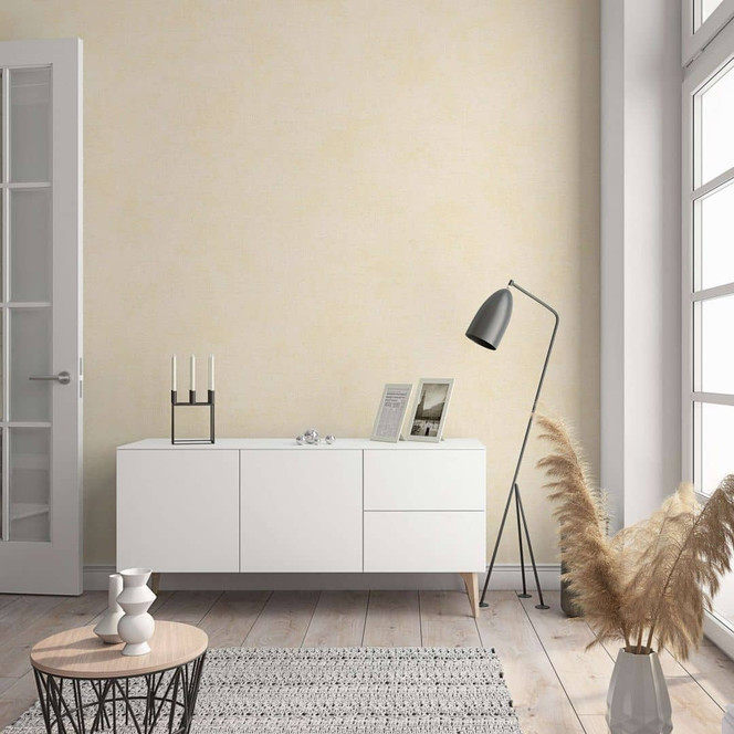 Vliestapete in moderner, feiner Struktur beige Uni