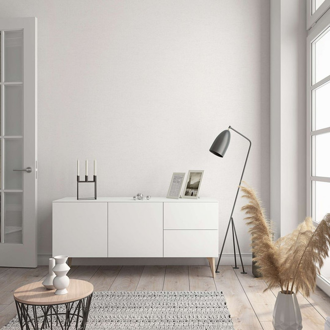 Vliestapete in moderner, feiner Struktur weiss Uni