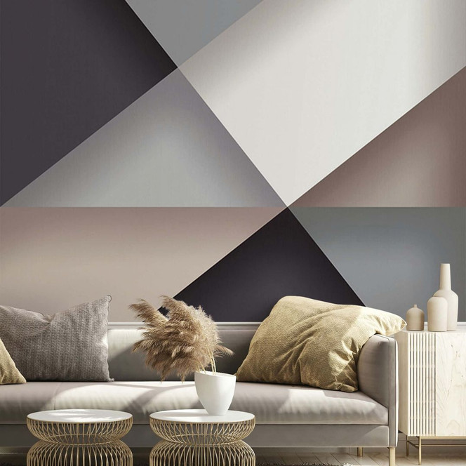 Fototapete 3D-Optik Grafisch Modern in Anthrazit