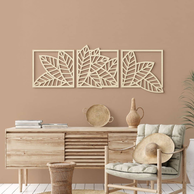 Holzdeko Blätter Set (3-teilig) - Pappel