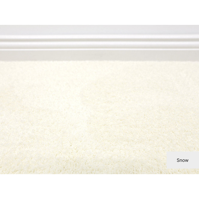 Yuki Velours Teppichboden Meterware in Snow