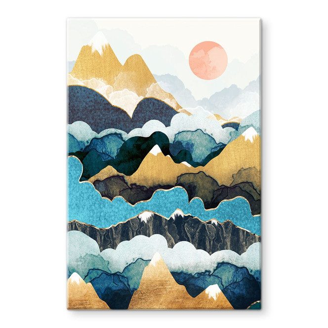 Glasbild Berggipfel über den Wolken - SpaceFrog Designs