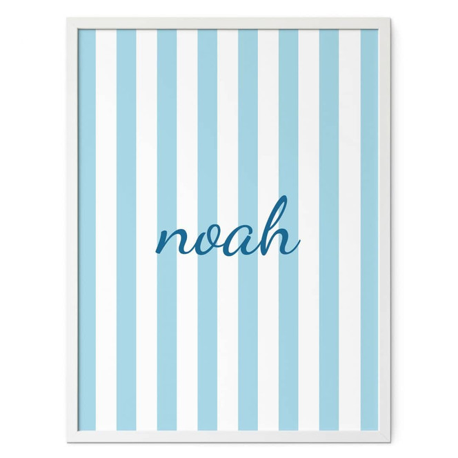 Personalisierbares Poster Streifen blau