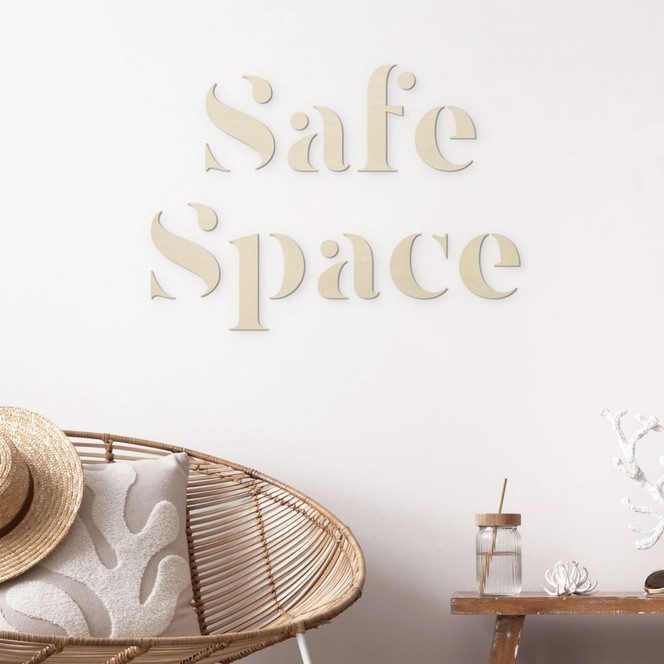 3D Schriftzug Langschläfer - Holzdeko fürs Schlafzimmer - Pappel