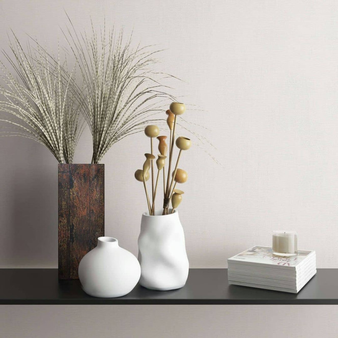 Vliestapete mit leicht strukturiertem Uni weiss Struktur