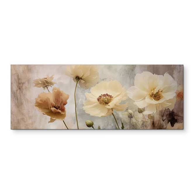Wandbild Blumenpracht in warmen Pastelltönen - Paksoylu - Panorama - Alu-Dibond