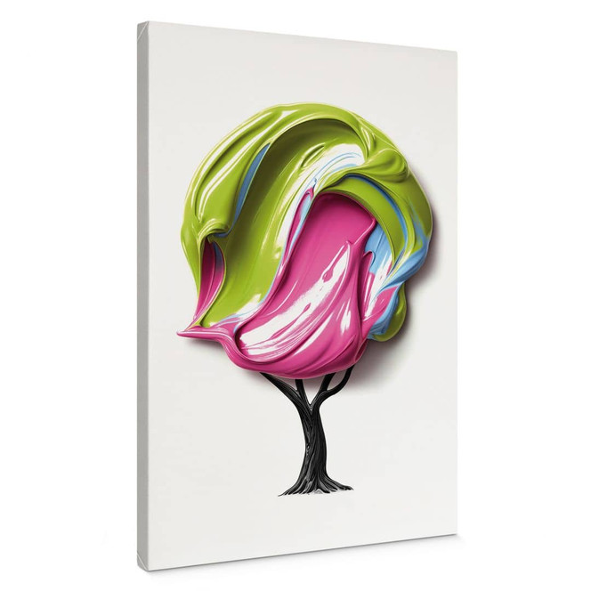 Leinwandbild Baum mit bunter 3D-Krone - Mielu