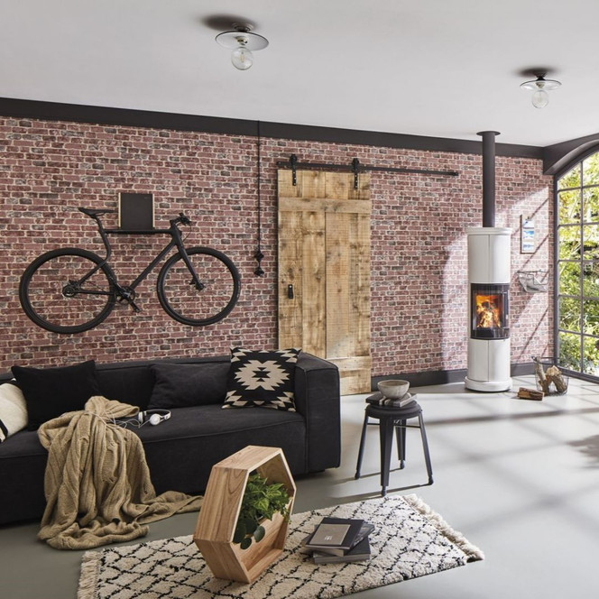 Steinoptiktapete, Vliestapete rot