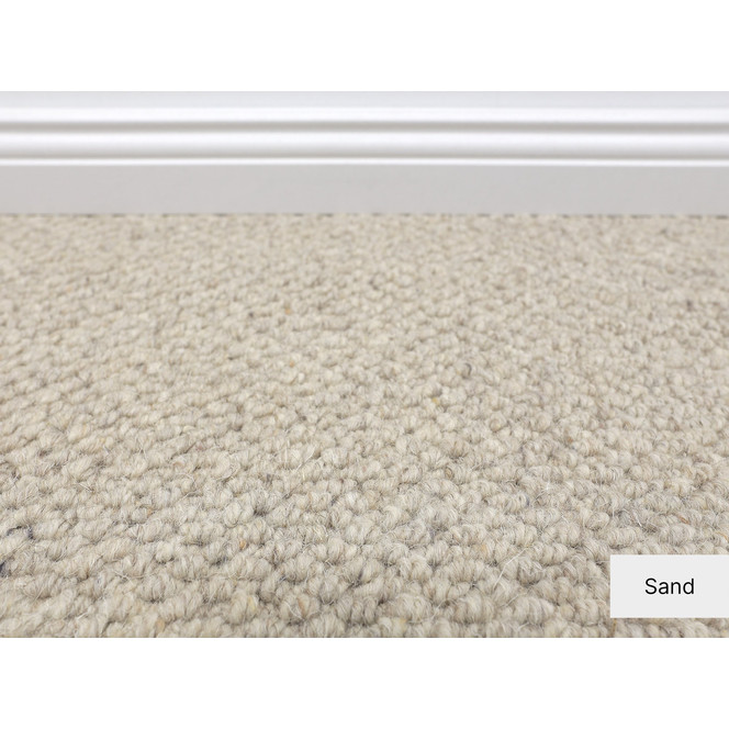 Bern Schlingen Teppichboden Meterware Wunschmass in Sand