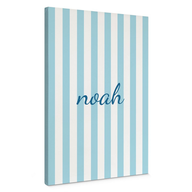 Personalisierbares Leinwandbild Streifen blau
