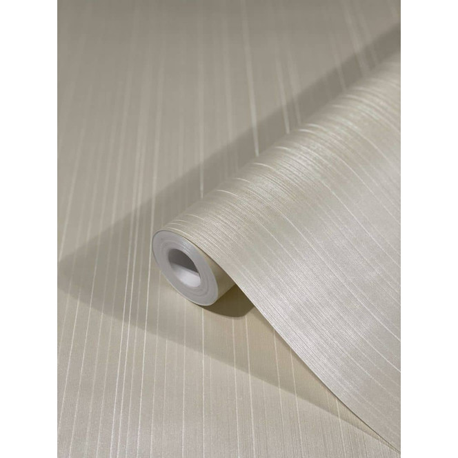 Vliestapete mit glänzenden feinen Streifen und Linien beige Streifen von Harald Glööckler