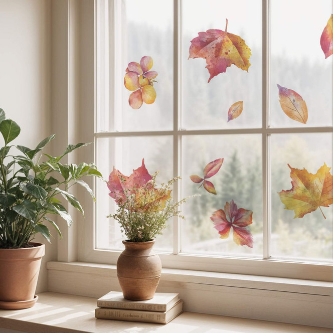 Fensterbild Bunte Herbstblätter (18tlg.)