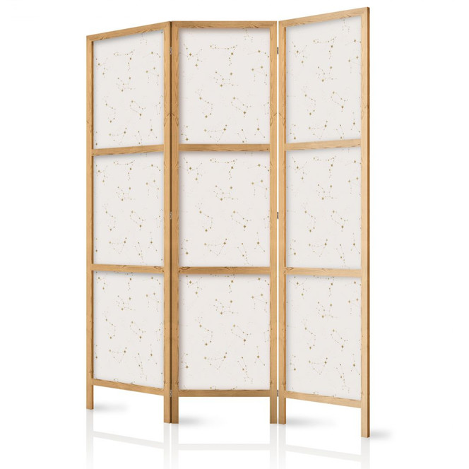 Japanischer Paravent, Raumteiler freistehend, Trennwand - Star Map: Delicate Constellations