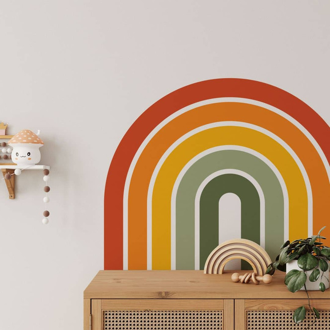Wandtattoo Retro Regenbogen