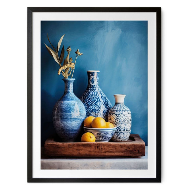 Poster Stillleben mit Vasen und Zitronen - Treechild