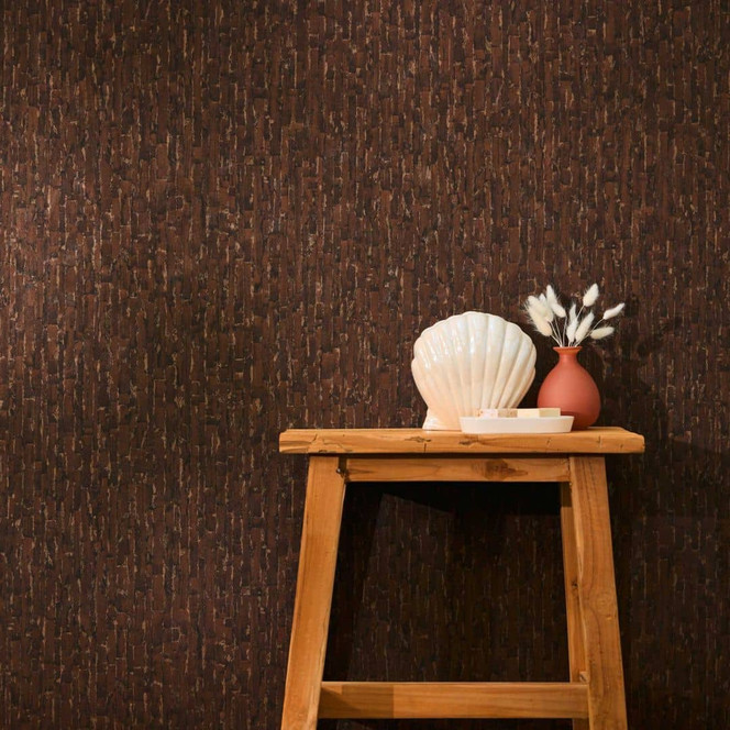 Strukturtapete mit 3D-Effekt Braun Kupfer – Vliestapete edel