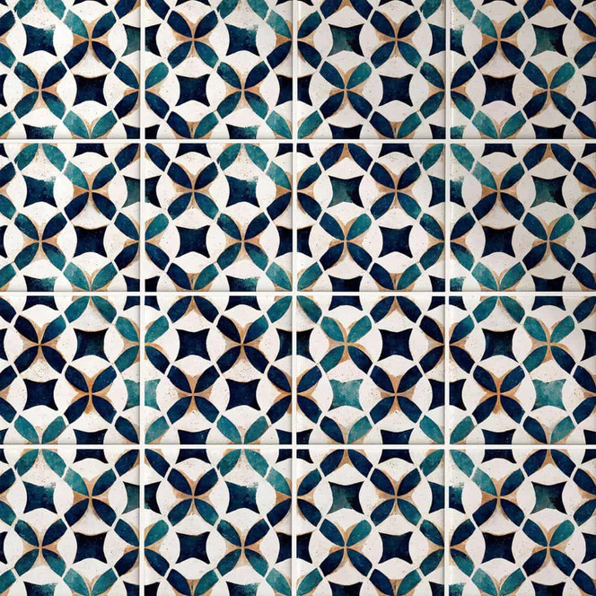 Fliesenaufkleber Portugiesisches Muster Azulejo - Treechild - 12er Set
