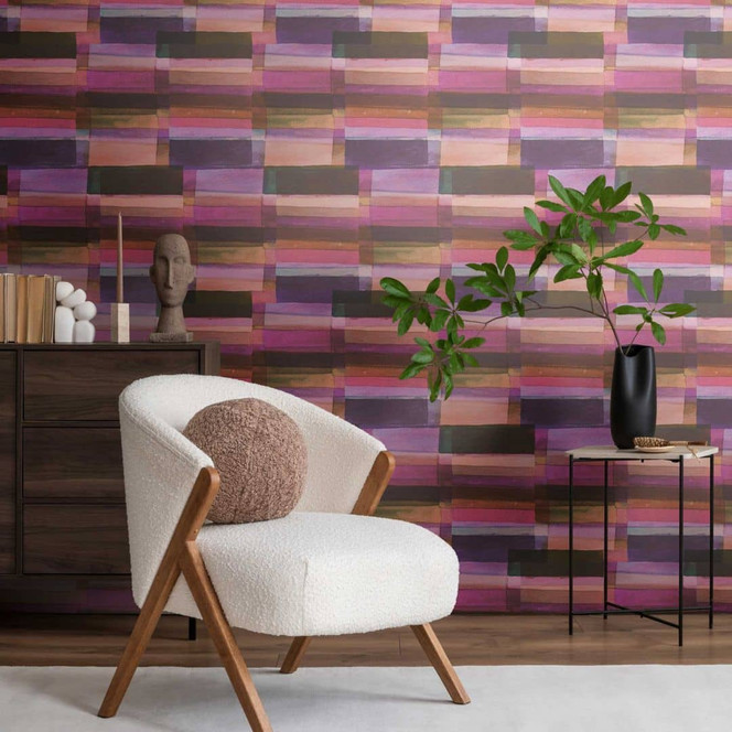 Karierte Tapete Aquarelloptik Bunt – Künstlerisches Karo-Muster – Vliestapete modern