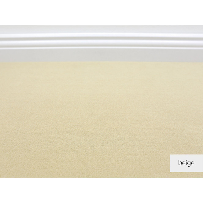 Luca Velours Teppichboden Meterware in Beige