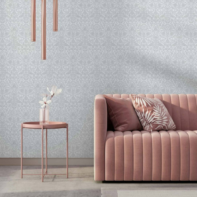 Vliestapete Vögel, Blumen Floral Natur in Weiss