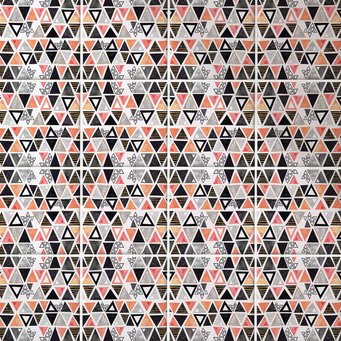 Fliesenaufkleber Fredriksson - Dreiecke Schwarz Apricot - 12er Set