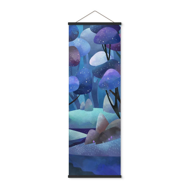 Stoffbild Zauberwald in Mitternachtsblau - DigitalArtsi - Panorama