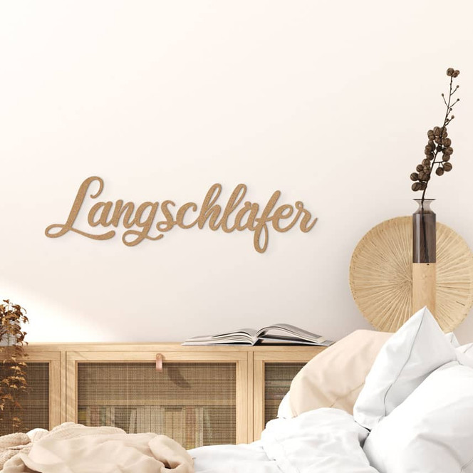 3D Schriftzug Beautiful - Wanddeko aus MDF Natur