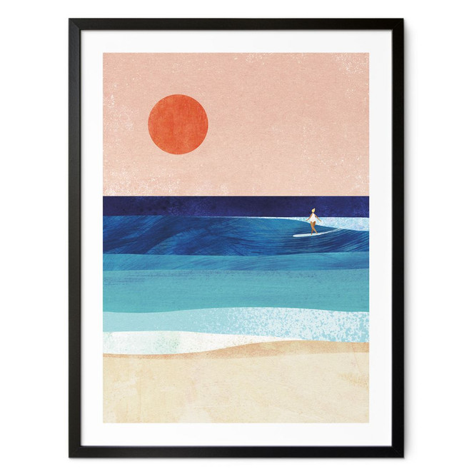 Poster Surfer Mädchen beim Sonnenuntergang - Rivers
