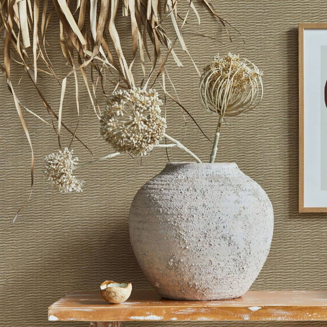 Vliestapete mit geflechteter Holzoptik beige Textiloptik