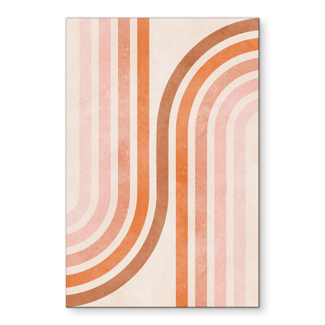 Wandbild Fliessende Geometrie im Retro-Look - Costa - Alu-Dibond