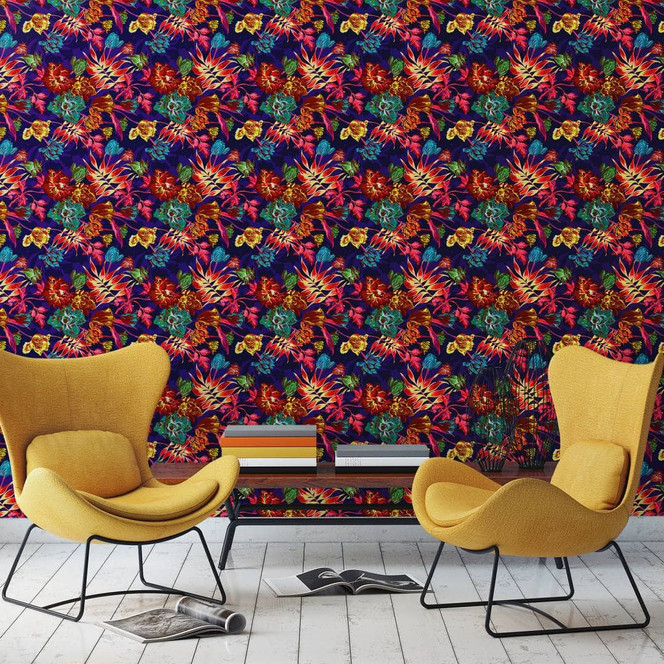 Fototapete mit Pflanzen, Lila Floral 2.70 x 1.59 m