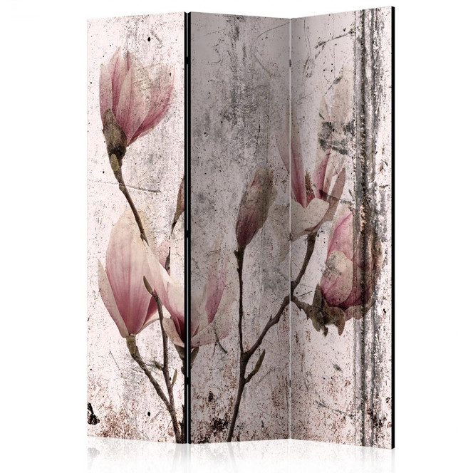 Paravent, Raumteiler freistehend, Trennwand - Magnolien Vorhang
