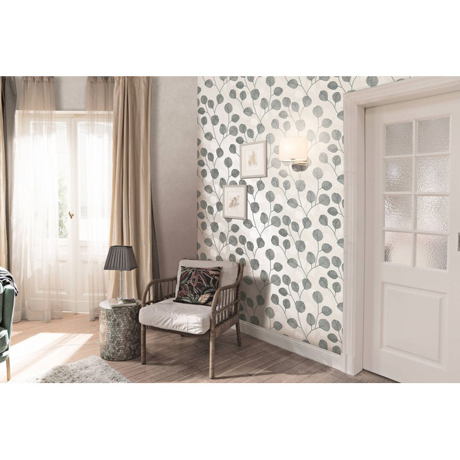 Vliestapete Grau Schwarz Weiss Floral für Wohnzimmer Schlafzimmer Küche marburg Tapete