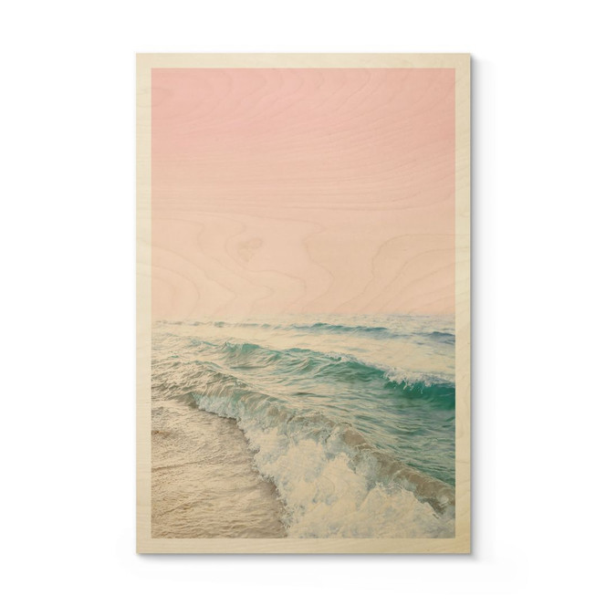 Holzbild Rosa Himmel über dem Meer - Sisi & Seb