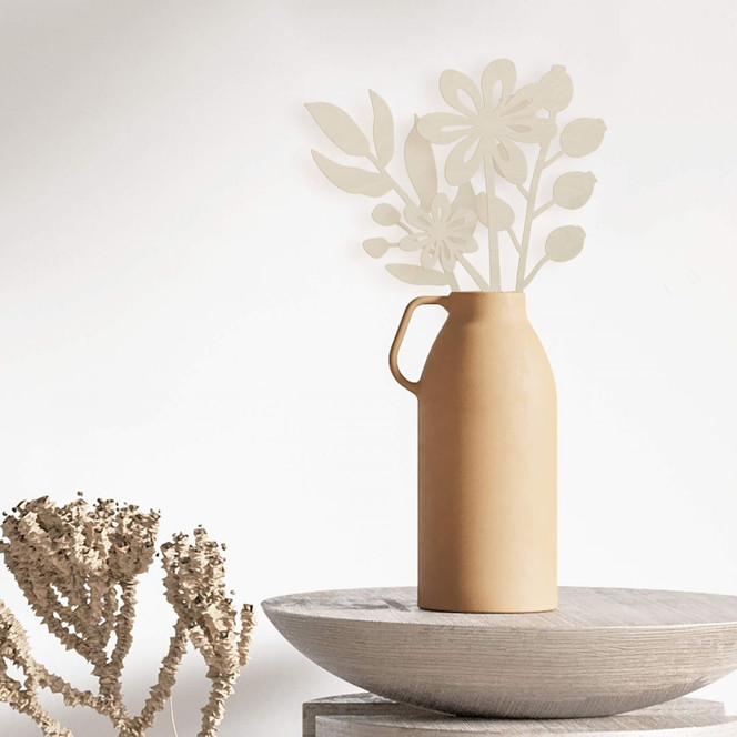Holzdeko Blumenstrauss (3-teilig) - Pappel - Höhe: 30cm - Bild 1