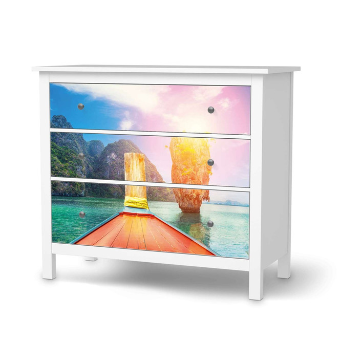 Möbelfolie IKEA Hemnes Kommode 3 Schubladen - Blue Water Lagoon- Bild 1