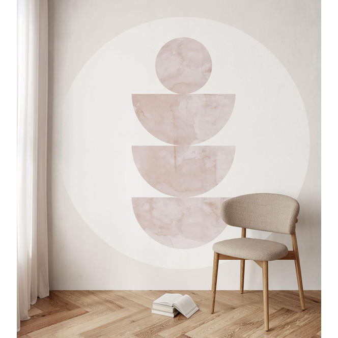 Fototapete Geometrisches Gleichgewicht - Abstrakte Komposition - Costa - Rund - Selbstklebend/Vlies