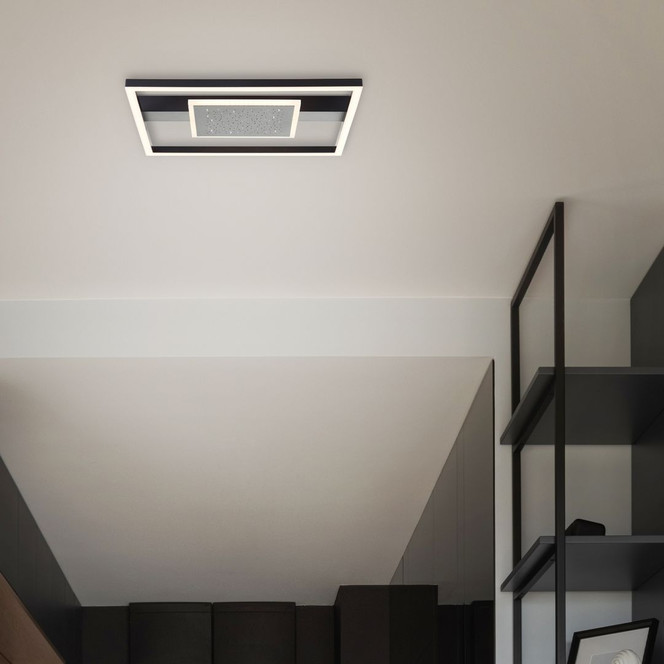 Deckenleuchte Maximilian, schwarz, 5 x 37 cm, Metall Glitzereffekt