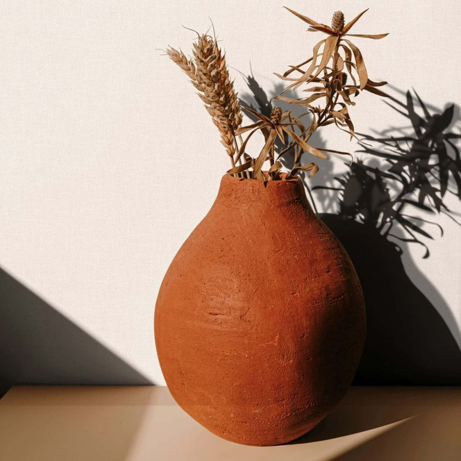 Vliestapete Struktur Uni Modern in Rosa-Braun