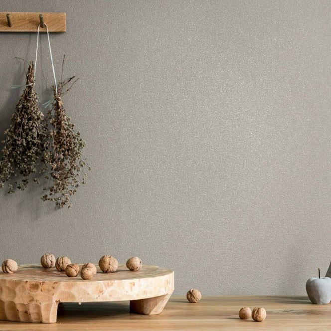 Vliestapete Uni, Struktur Uni Modern matt in Grau