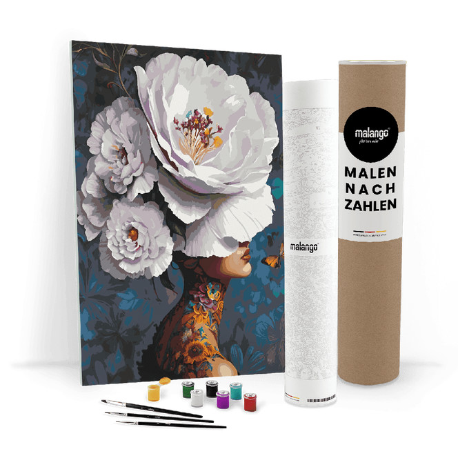 Malen nach Zahlen Leinwandbild - Frau Betty Blumenhaar