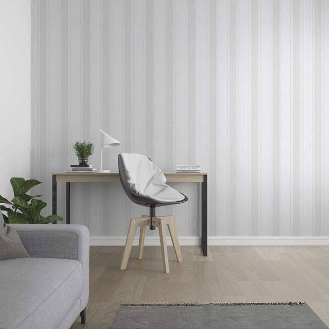 Vliestapete mit strukturierten Streifen weiss Streifen