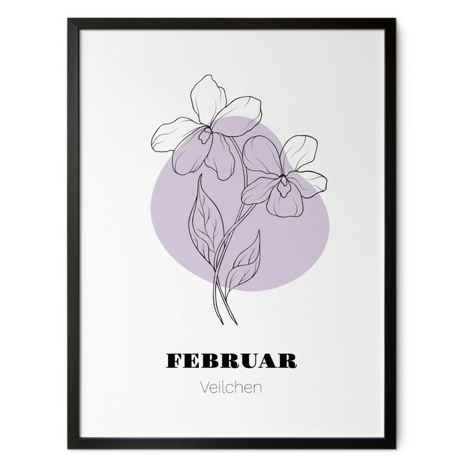 Personalisierbares Poster Monatsblume Februar
